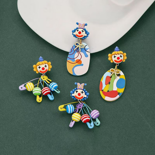 Cartoon Funny Niche Design Clown Pin Earrings