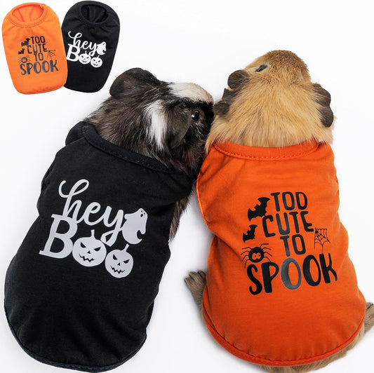LAPOLAR Clothing for Animals, 2 Pack Soft Fleece Cute Small Animals Costume T-Shirt Pet Apparel for Rat Rabbit Chinchilla Kitten Chihuahua Puppy Ferret