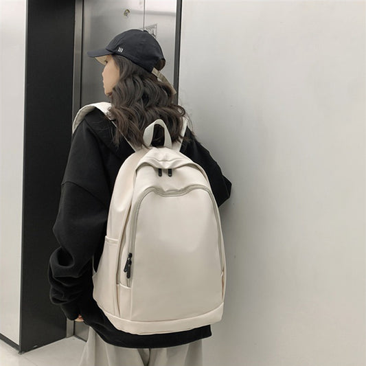 Men PU Soft Leather Large Capacity Backpack