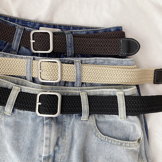 Women's Canvas Braided Elastic Belt