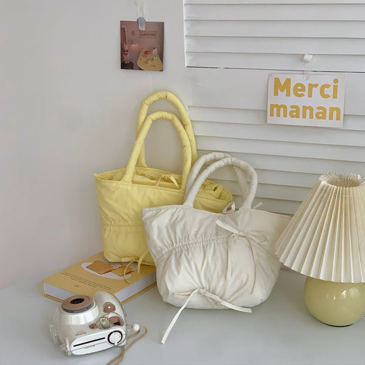 Summer Pleated Cute Handbag Commuter Tote Bag