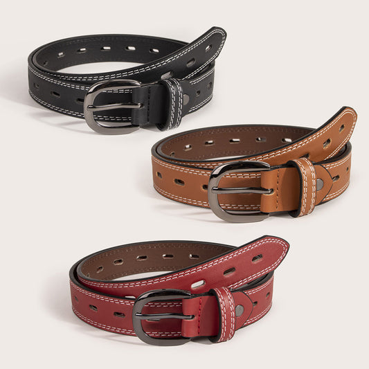 All-Match Women's Belt Black Hollow Belt