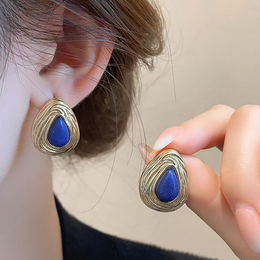 Real Gold Electroplated Silver Needle Earrings