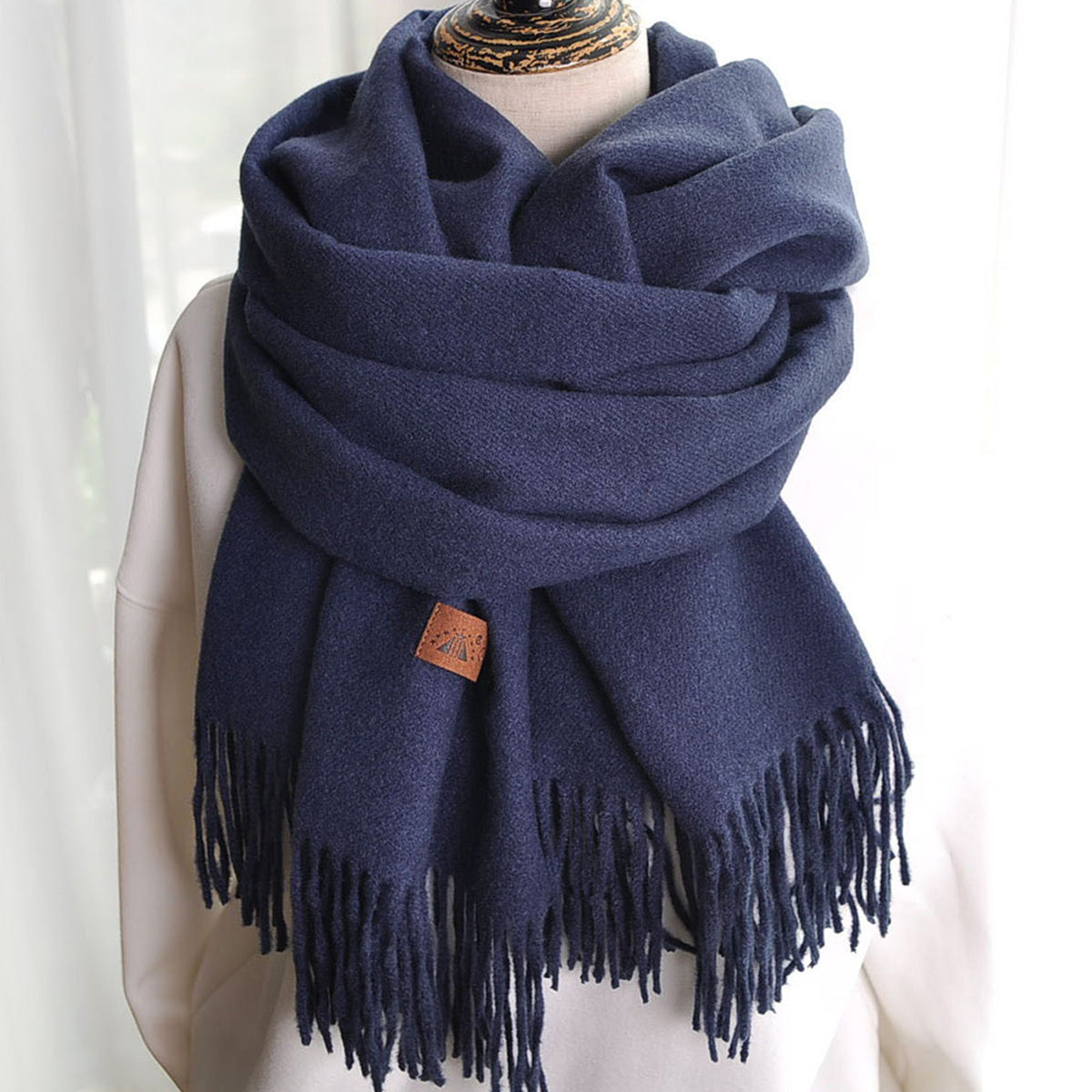 Solid Color Imitation Cashmere Scarf for Women Solid Color Scarf