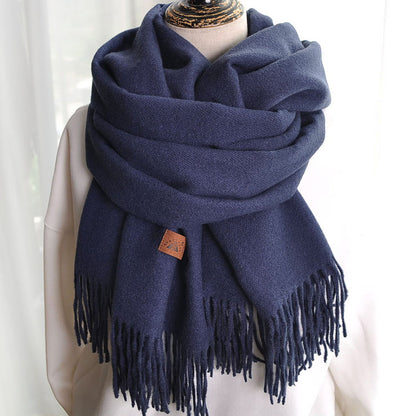 Solid Color Imitation Cashmere Scarf for Women Solid Color Scarf