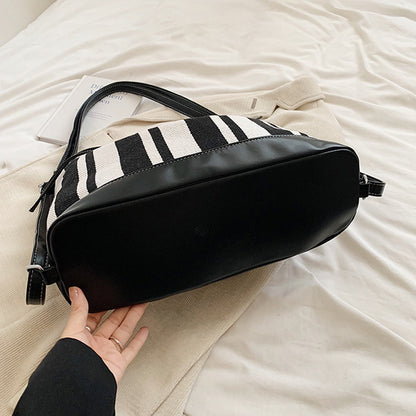 Students Striped Backpack Tote Bag Women's Bag