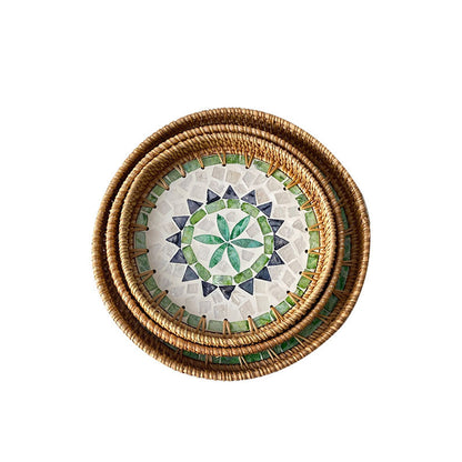 Light Luxury Tray Natural Round Household Shell Tray