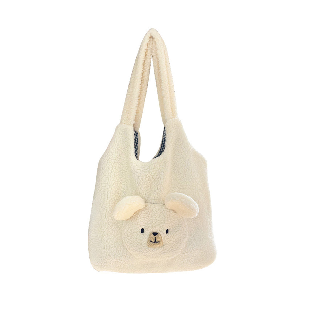 Cute Round-faced Bear Plush Shopping Bag