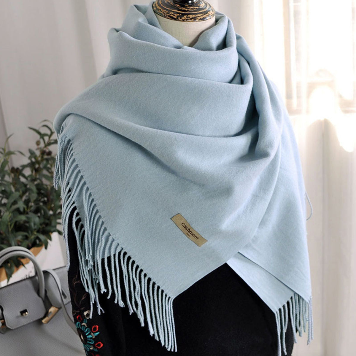 Solid Color Imitation Cashmere Scarf for Women Solid Color Scarf