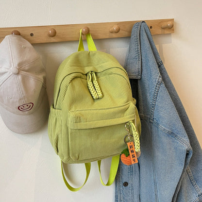 Winter Corduroy Small Backpack Women Casual Backpack