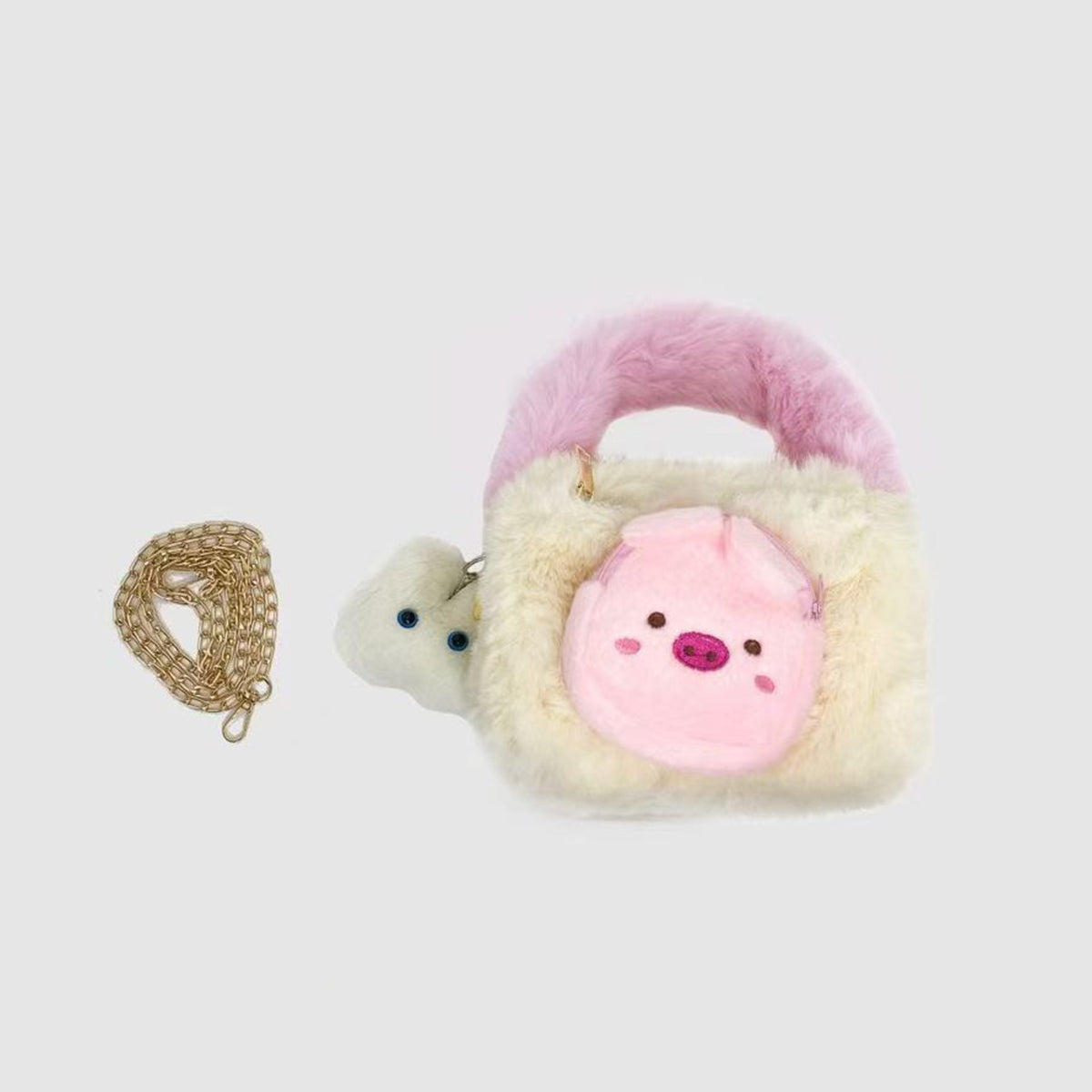Cute Pink Piggy Bag Plush Handbag Shoulder Bag