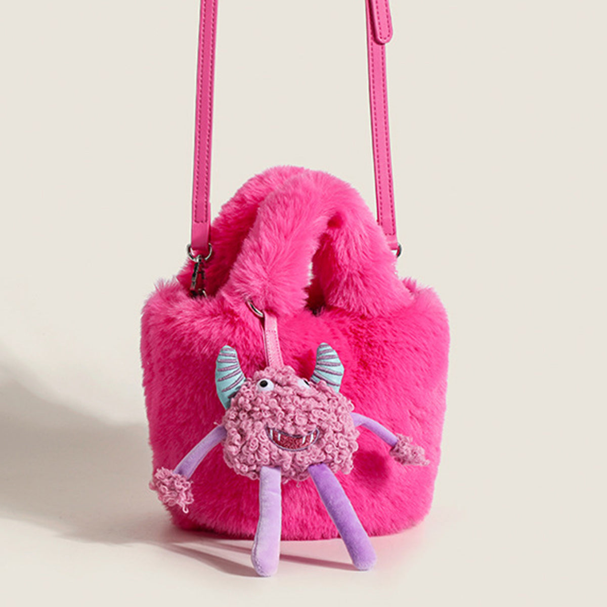 Plush Bag Rose Red Nonster Ornaments Plush Bucket Bag