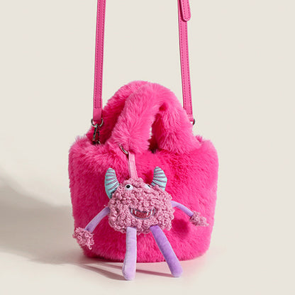 Plush Bag Rose Red Nonster Ornaments Plush Bucket Bag