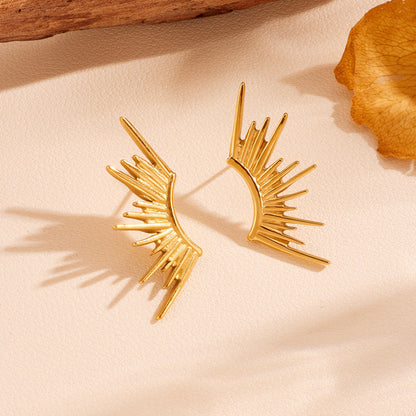 Stainless Steel Sunflower Necklace Earrings Set