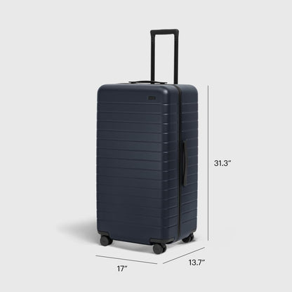 LAPOLAR Large Trunk Luggage, 31 Inch Hardside Suitcase with Spinner Wheels, Lightweight & Durable, TSA Lock, Ideal for Long Trips, Jet Black