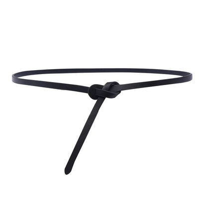 Simple Leather Knotted Thin Belt