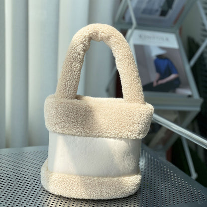 Furry Women Bag Leather Fur Fashionable Plush Bag Handbag