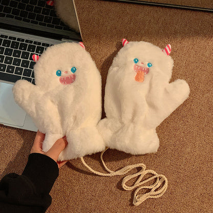 Autumn Winter Cartoon Cute Little Monster Warm Gloves