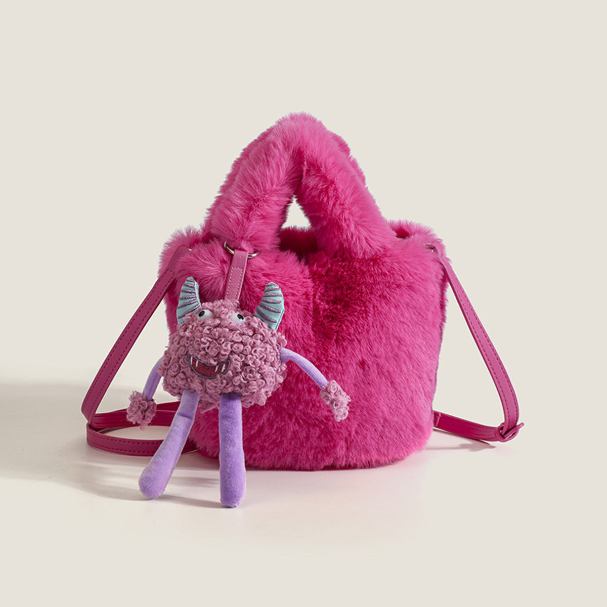 Plush Bag Rose Red Nonster Ornaments Plush Bucket Bag