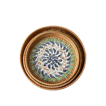 Light Luxury Tray Natural Round Household Shell Tray