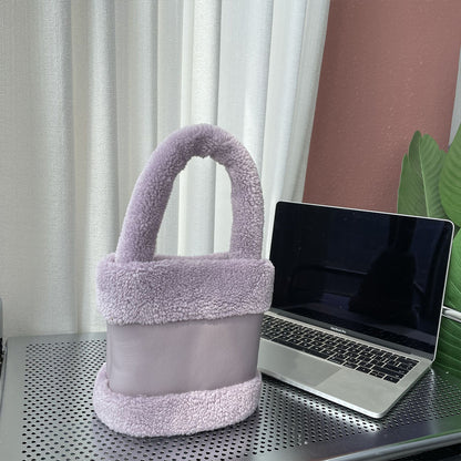 Furry Women Bag Leather Fur Fashionable Plush Bag Handbag