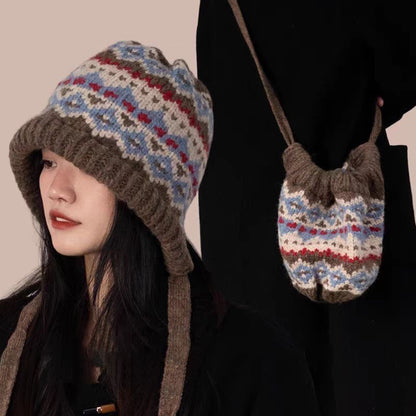 Women's Knitted Hat New Strap Windproof Hat
