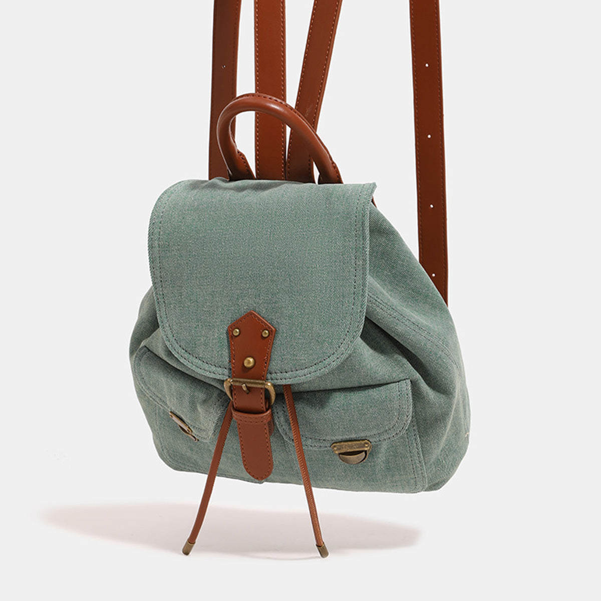 Washed Denim Commuter Backpack