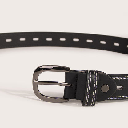All-Match Women's Belt Black Hollow Belt