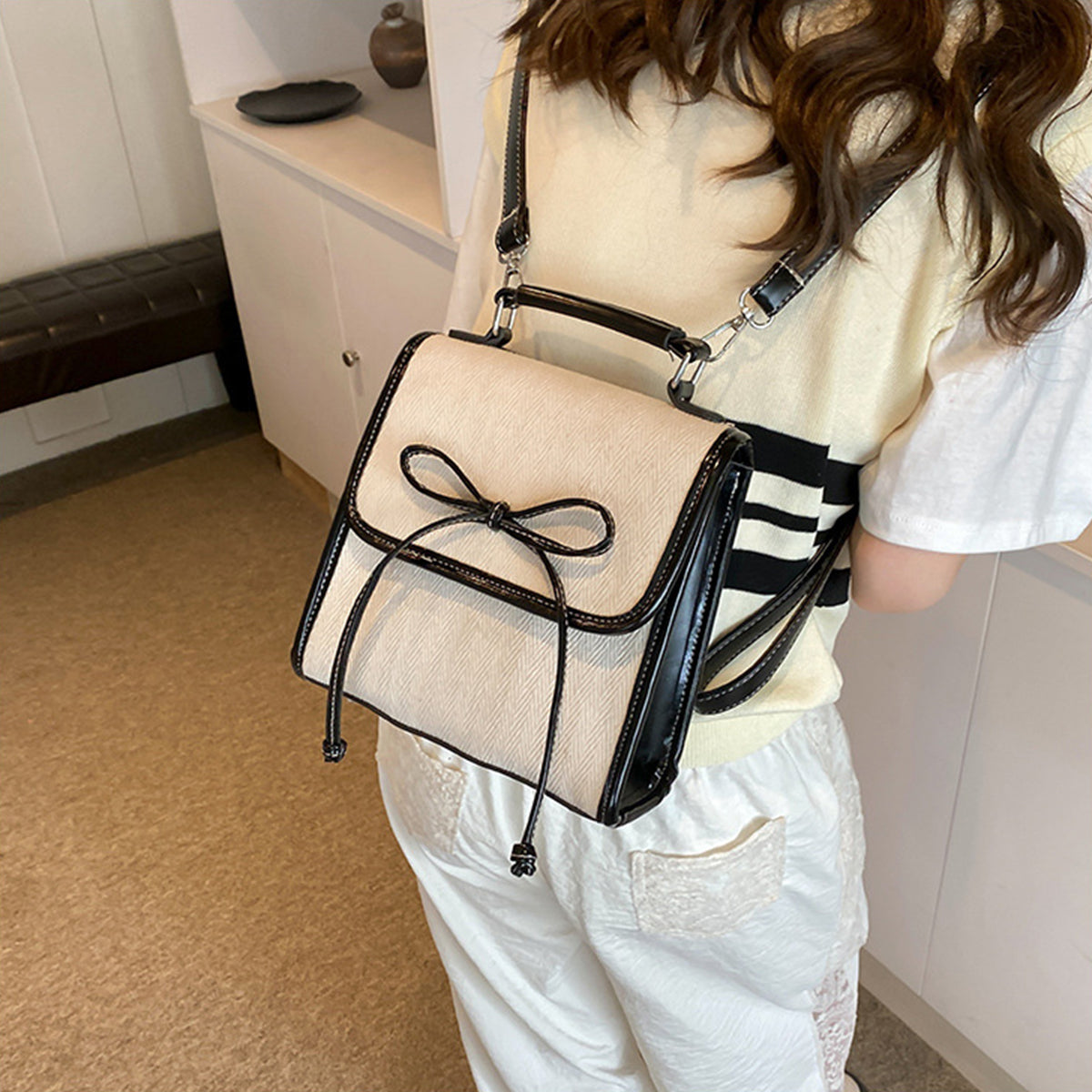 Korean Style Bow Shoulder Bag Square Handbag Shoulder Bag