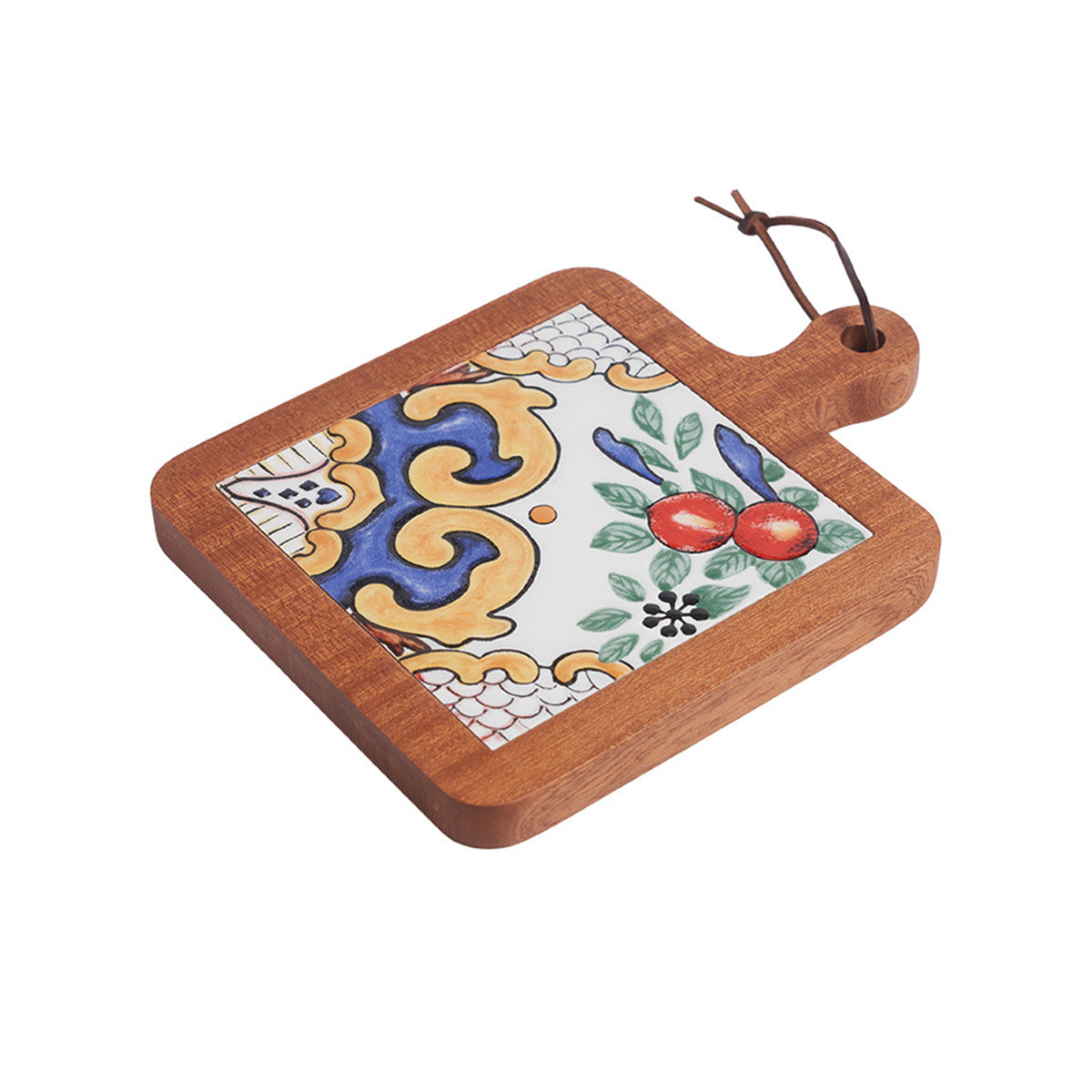 Solid Wood Retro Tile Placemat, Teat Insulation Placemat