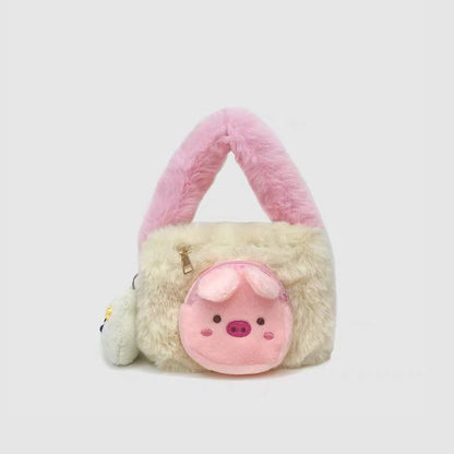 Cute Pink Piggy Bag Plush Handbag Shoulder Bag