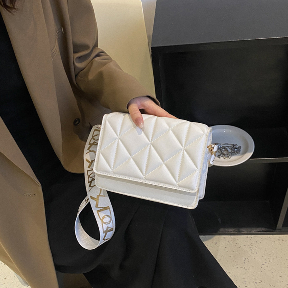 Solid Color Handbags Crossbody Small Square Bags