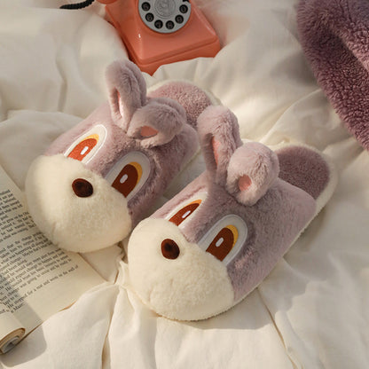 Cute Rabbit Cotton Slippers Indoor Home Warm Cartoon Slippers