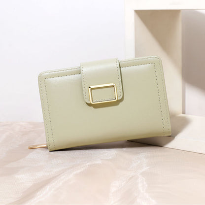Multifunctional Solid Color PU Ladies Wallet