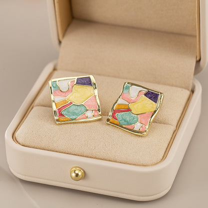 Painless Mosquito Coil Ear Clip Retro French Color Earrings