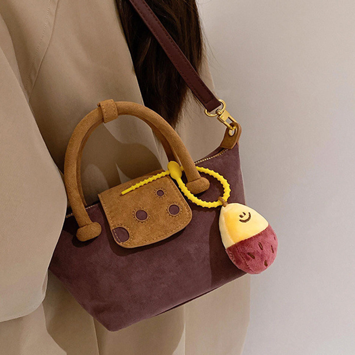 Women's Purple Potato Dumpling Bag Handbag Crossbody Bag