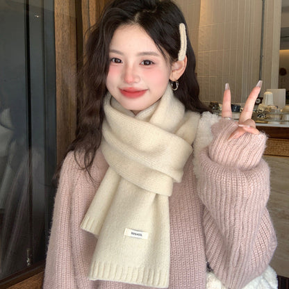 100% Sheep Wool Knitted Warm Thick Scarf