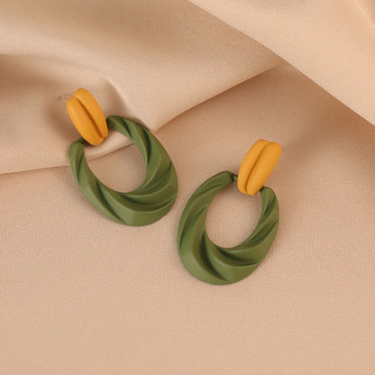 Retro French Green Luxury Earrings