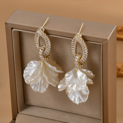 S925 Silver Needle Unique Large Flower Earrings