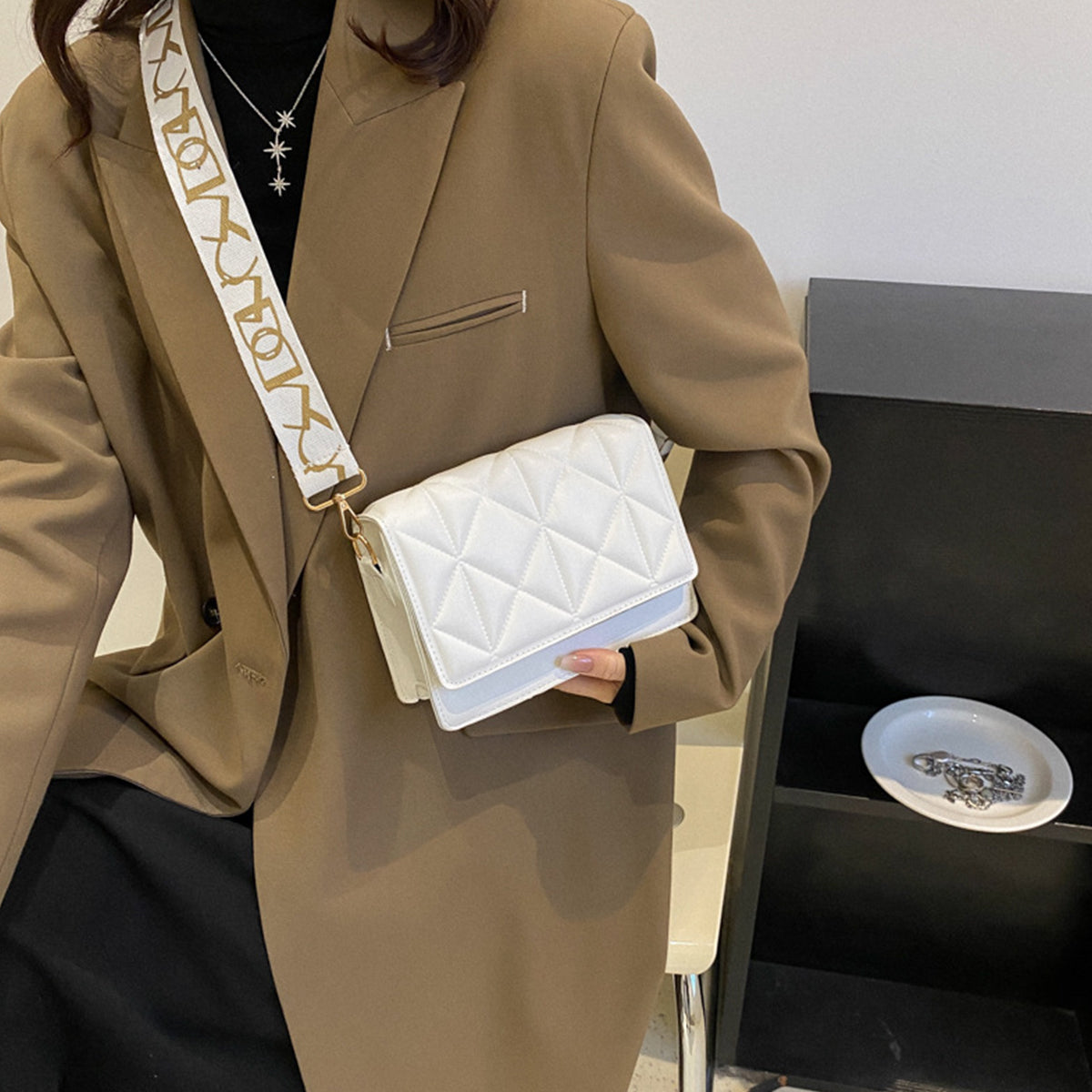 Solid Color Handbags Crossbody Small Square Bags