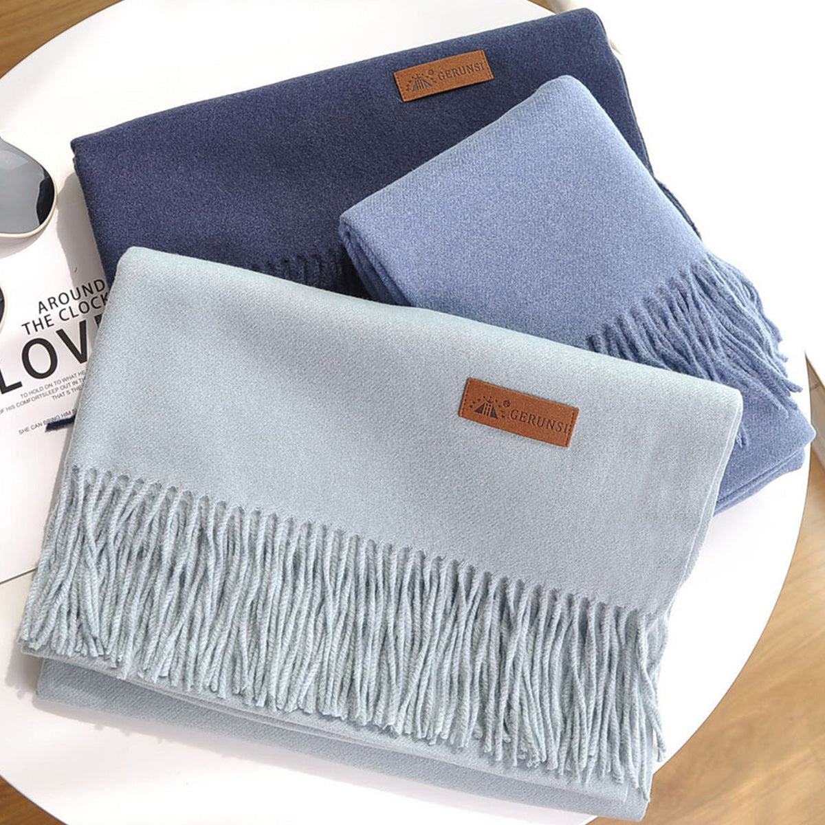 Solid Color Imitation Cashmere Scarf for Women Solid Color Scarf