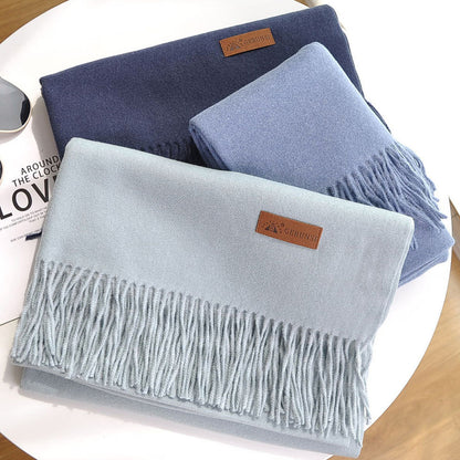 Solid Color Imitation Cashmere Scarf for Women Solid Color Scarf