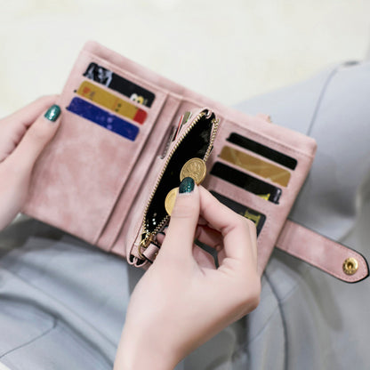 Women's Frosted Large Capacity Short Wallet
