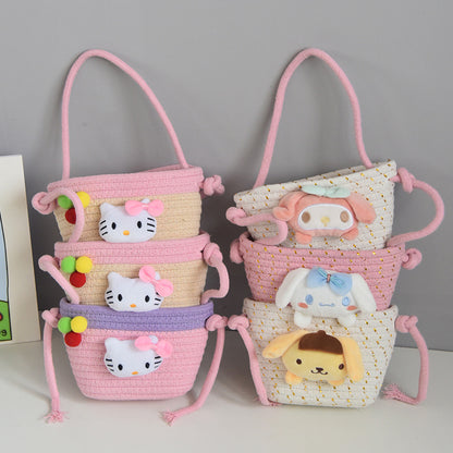 Cartoon Three-Layer Hanging Basket Cosmetic Storage Basket