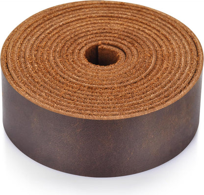 LAPOLAR Leather Strap 1 Inches Wide Flat Leather Strips, Genuine Full Grain Cowhide Oil Tan Leather Strip for DIY Craft Projects, Tooling, Belt, Garden Tools (2.2mm Thick_72 Inches Lengths_DK Brown)
