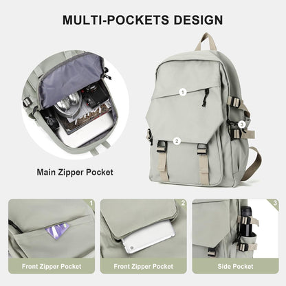 LAPOLAR Lightweight School Bag College Laptop Backpack for Men Women Travel bag High School Middle Bookbag for Boy Girls