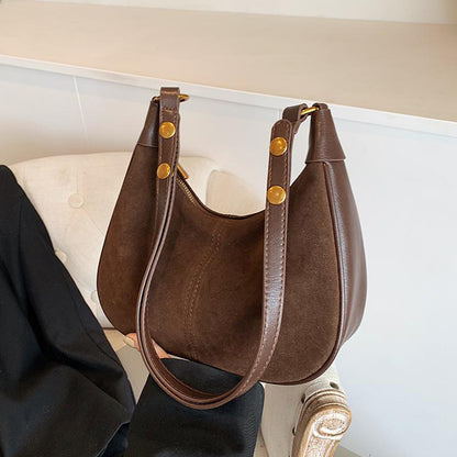 Maillard Retro Frosted One-shoulder Underarm Dumpling Bag