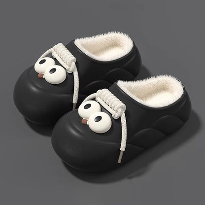Thick-Soled Cotton Slippers Cute Big Eyes Cotton Slippers