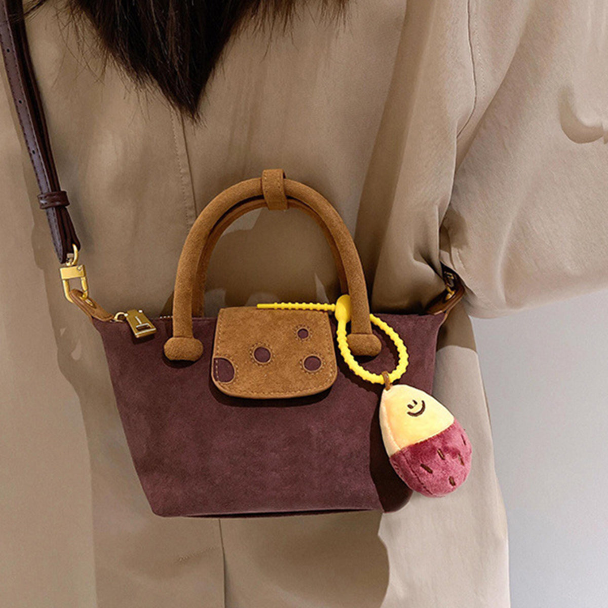 Women's Purple Potato Dumpling Bag Handbag Crossbody Bag