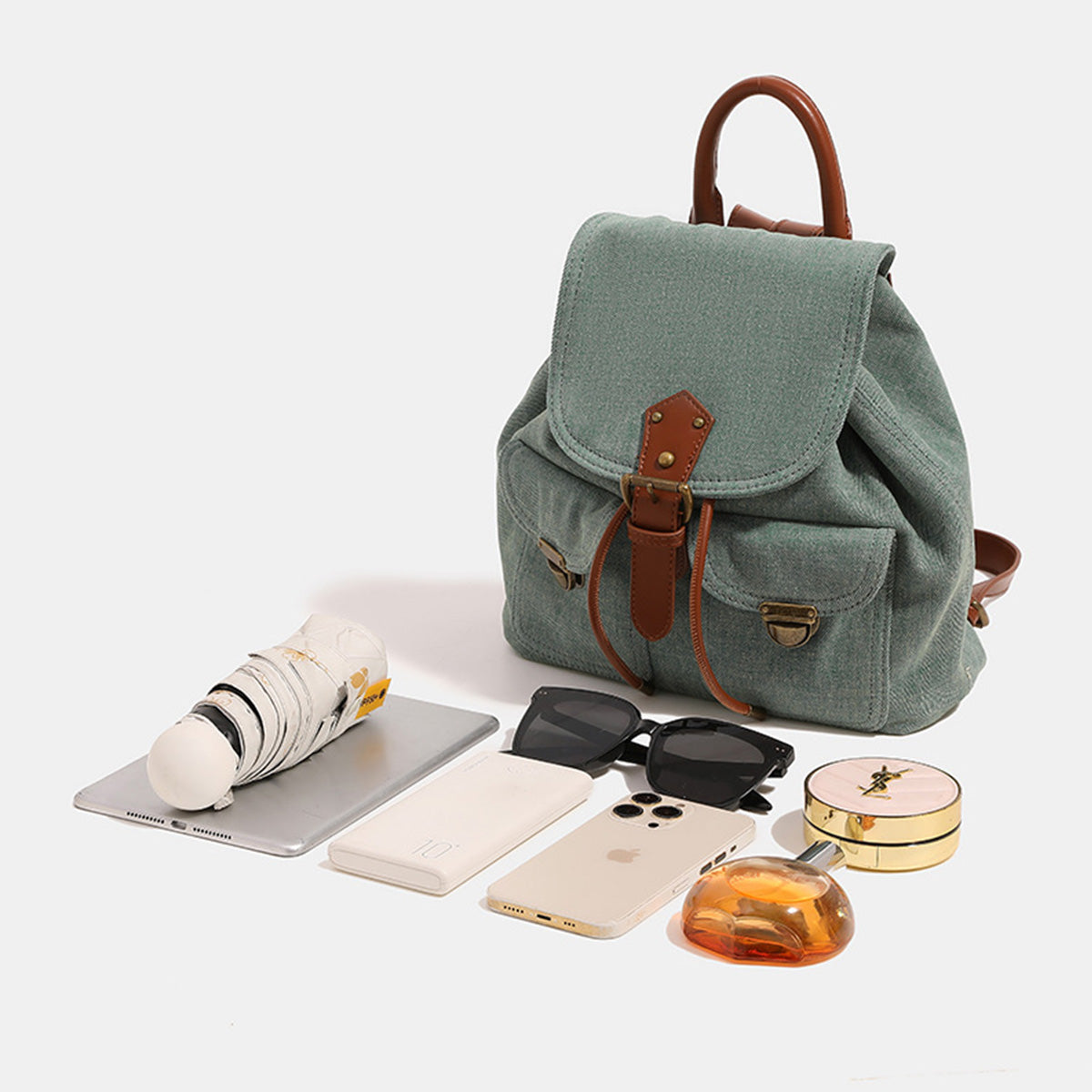 Washed Denim Commuter Backpack
